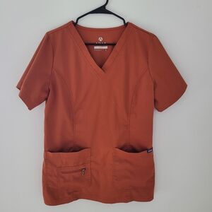 Adar Scrub Top Large Nurse Work burnt orange